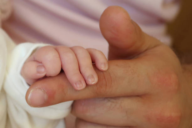 Baby Hand A newborn baby holding his father's hand in vitro fertilization photos stock pictures, royalty-free photos & images