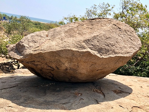 This rocks are unused by the ancient people when they constructed the group of monuments in Mahabalipuram.