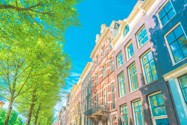 istock Channel in Amsterdam Netherlands houses river Amstel 1212368862