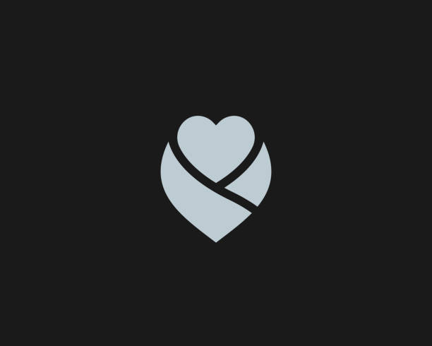 абстрактное сердце цветок логотип значок дизайн современной минимальной иллюстрации стиля. подарочный уход ребенка вектор эмблема знак с� - leaf human hand computer icon symbol stock illustrations