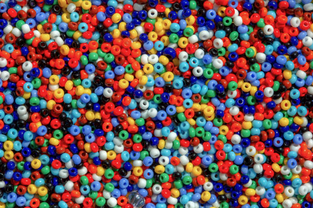 istock Macro photography of some colorful beads of different shape 1212370077