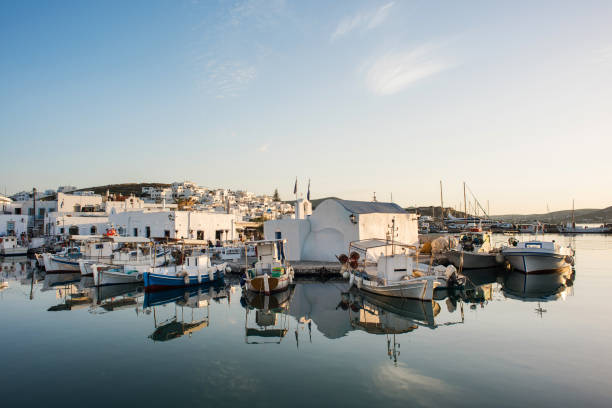istock Naoussa village at sunset, Paros island, Greece 1212370087