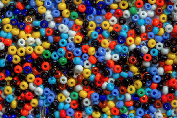 istock Macro photography of some colorful beads of different shape 1212372061