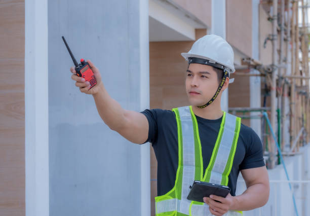 istock Portrait of handsome foreman construction worker on a construction site. 1212373089