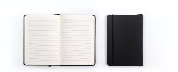 istock Business concept - Top view collection of black notebook on white background desk for mockup 1212377052