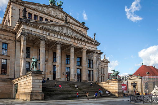 Berlin, Germany - March, 2020 : The Konzerthaus Berlin, concert hall in Berlin and home of the Konzerthausorchester Berlin. Situated on the Gendarmenmarkt square in the central Mitte district