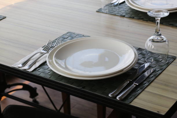 istock elegant table plate knife tumbler 1212383074