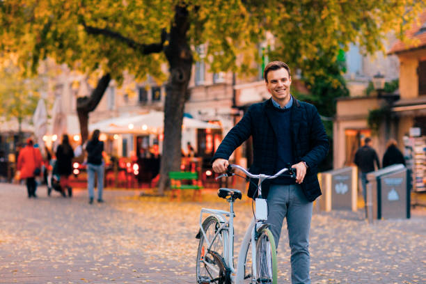 istock Man Riding a BIke in Autumn 1212384338