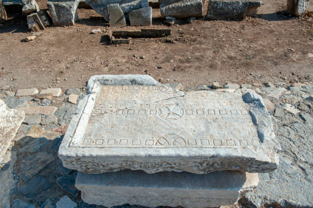 Ancient stones and columns in Ephesus Ancient City