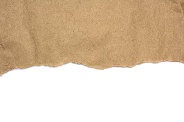 istock Brown craft paper on white background 1212390317