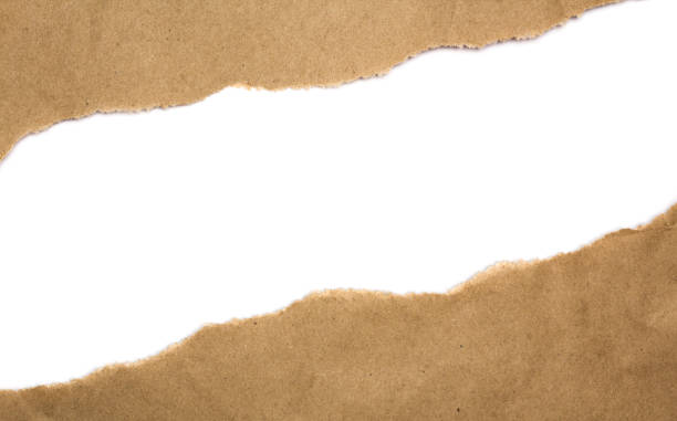istock Frame made of brown Kraft paper on white background 1212390320
