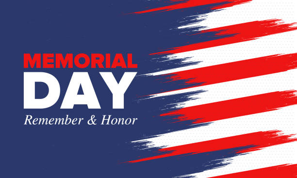 ilustrações de stock, clip art, desenhos animados e ícones de memorial day in united states. remember and honor. federal holiday for remember and honor persons who have died while serving in the united states armed forces. celebrated in may. vector poster - backgrounds us memorial day patriotism american flag