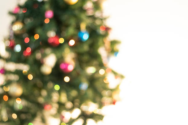 istock Defocused christmas background. Christimas tree, decoration and lights 1212394112
