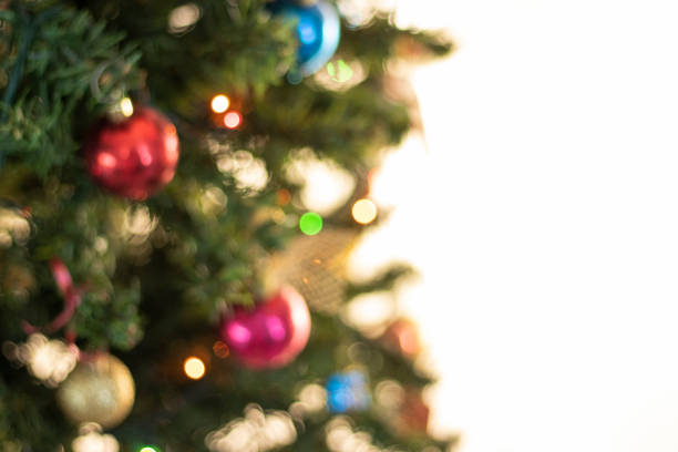 istock Defocused christmas background. Christimas tree, decoration and lights 1212394122