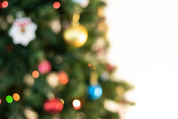 istock Defocused christmas background. Christimas tree, decoration and lights 1212394179
