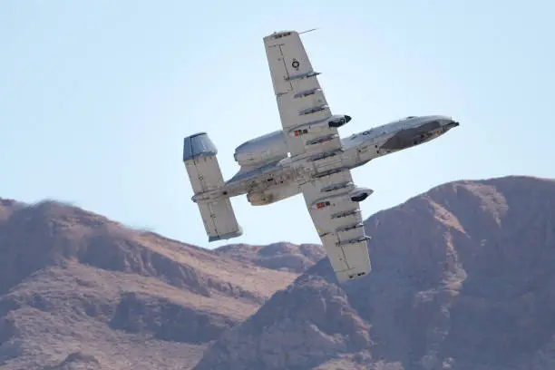 A-10 Thunderbolt II against the Nevada hills