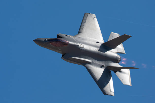 istock Extremely close view of a F-35 Lightning II  approaching  with afterburner on 1212394591