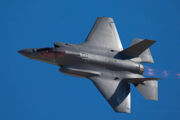 istock Extremely close view of a F-35 Lightning II  approaching  with afterburner on 1212394679