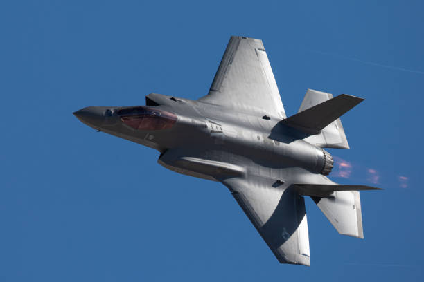 istock Extremely close view of a F-35 Lightning II  approaching  with afterburner on 1212394795