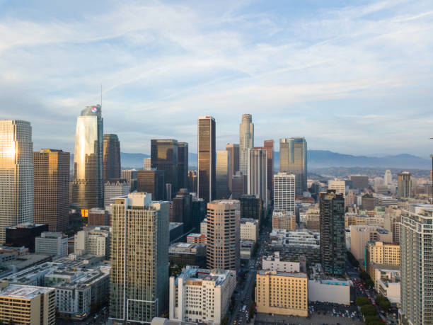 istock Los Angeles - Drone View - Sunset 1212396234