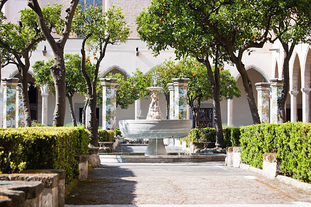 the Cloister of the Monastery of Pedralbes, in Barcelona, Catalonia, Spain, on a summer day