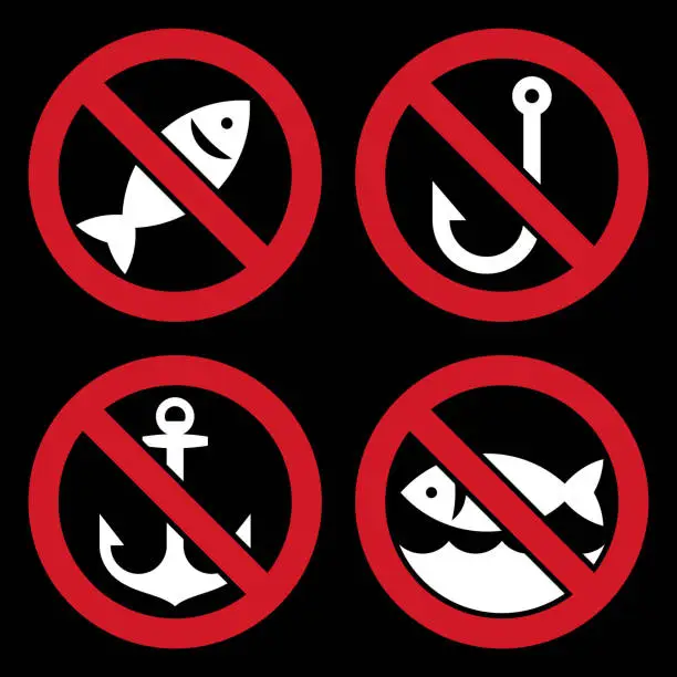 Vector illustration of No fishing allowed