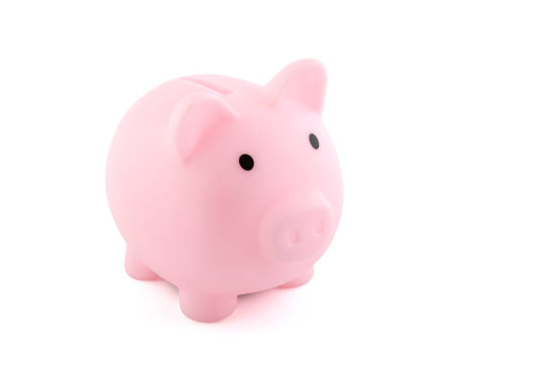 istock Pink piggy bank isolated on white with clipping path 1212401870