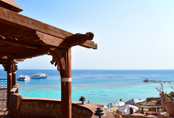 istock Restaurant by the sea with corals 1212404183