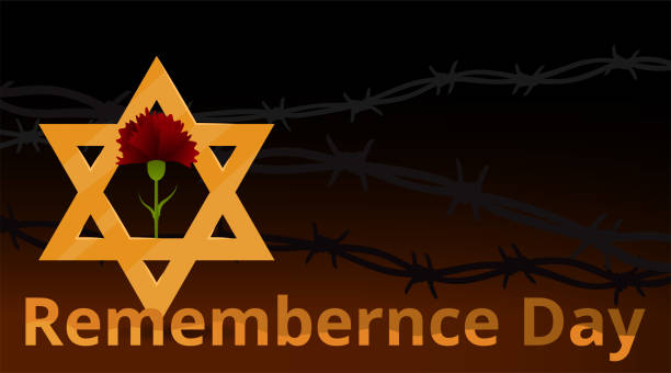 istock Jewish star with barbed wire and candles. 1212406431