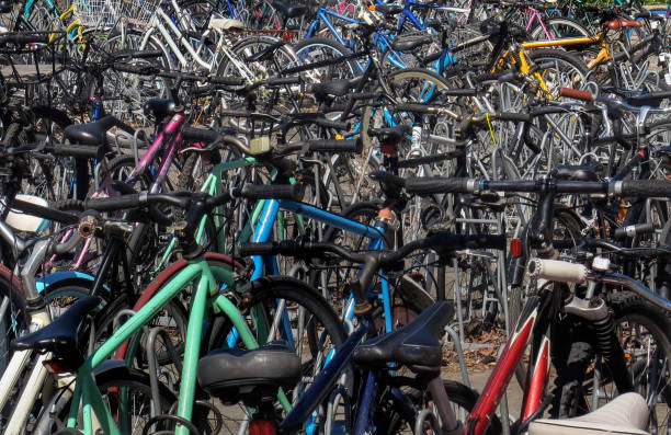 istock campus parking lot full of bicycles ridden by students to classes 1212407729