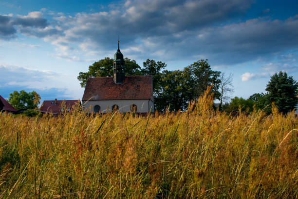 Small church in the countryside with beautiful lanscape
