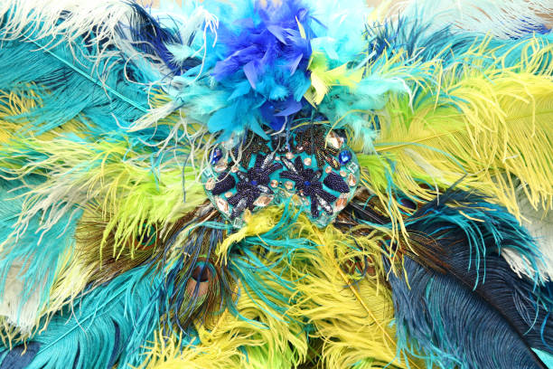 istock Colorful ostrich feathers with beads and rhinestones 1212412581