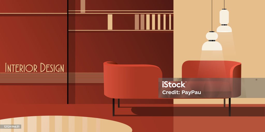 Abstract Interior Stock Illustration - Download Image Now - Retro Style ...