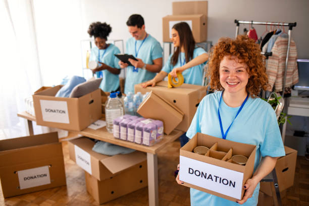istock Generous people helping to poor people 1212416307
