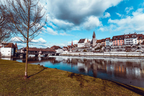 istock Reuss River Quayside In Bremgarten, Switzerland 1212419290
