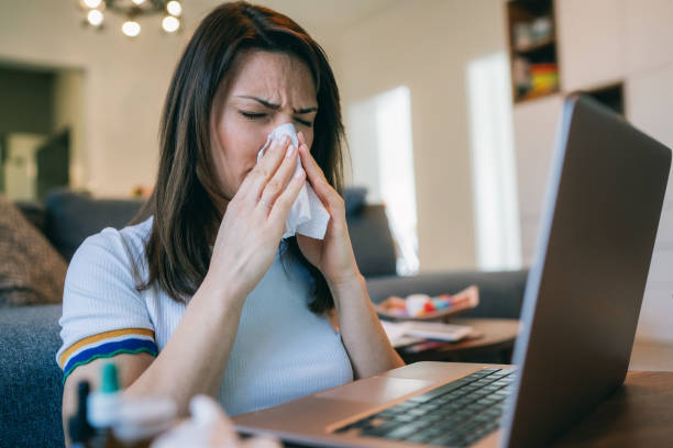 istock Sick woman with flu 1212419493