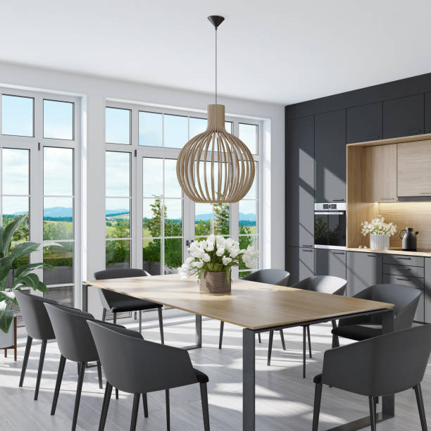 istock Modern Scandinavian kitchen and dining room 1212421298