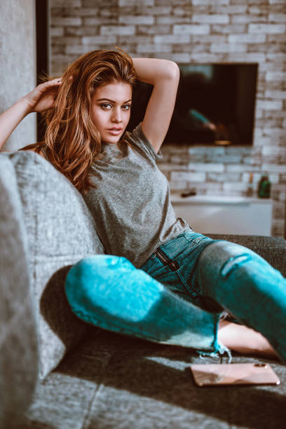 Beautiful white young woman portrait