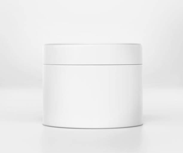 istock white cosmetic jar mockup with cap, Blank Jar Packaging Realistic mockup 1212424647