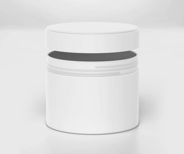 istock white cosmetic jar mockup with cap, Blank Jar Packaging Realistic mockup 1212424649