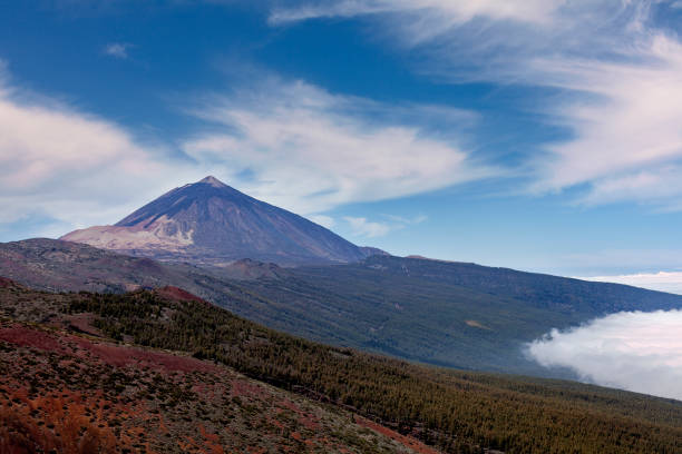Teide volcano, clouds, Tenerife stock photo