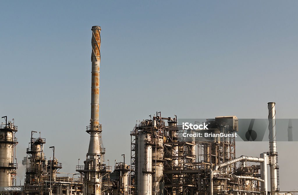 Petrochemischen Raffinerie Werk - Lizenzfrei Chemiefabrik Stock-Foto
