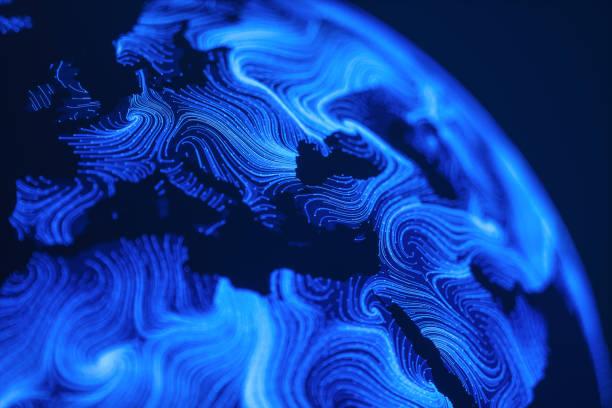 istock Abstract Globe With Curves - Europe 1212433513