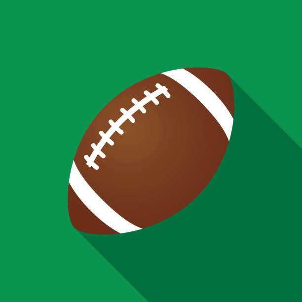 Green Football Icon Vector illustration of a football on a green square background. football stock illustrations