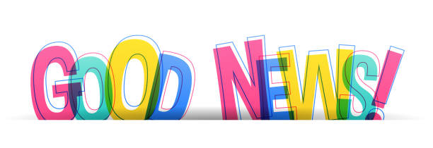 illustrations, cliparts, dessins animés et icônes de bonne nouvelle! lettres colorées isolées sur un fond blanc. - good news