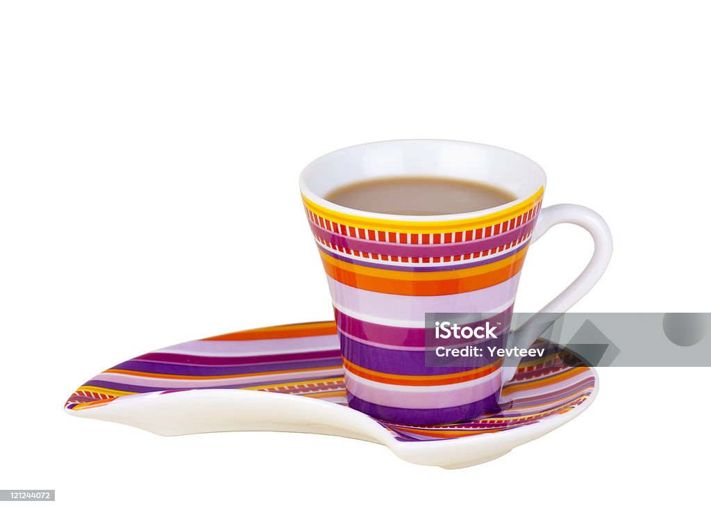 Цвет чашка кофе на белом фоне - Стоковые фото Абстрактный роялти-фри