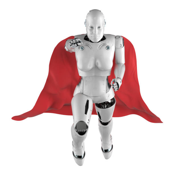 istock heroine cyborg with red cloak 1212440833