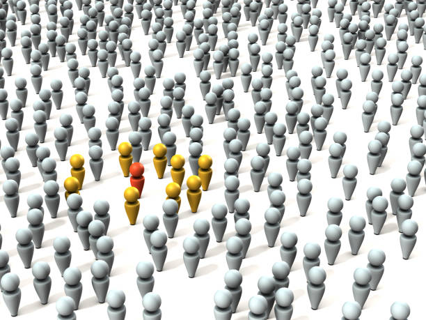 istock Source of infection lurking in the crowd. Infections spread without knowing. White background. 3D illustration. 1212442980