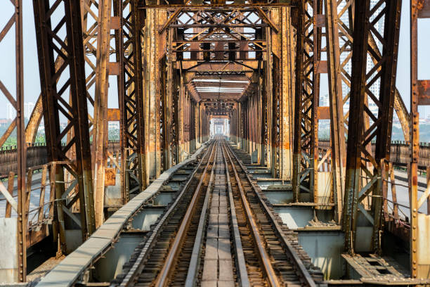 istock Ancient Long Bien Bridge in Hanoi, Vietnam. 1212443778