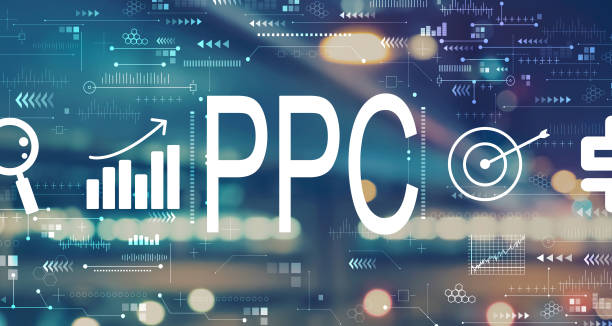 PPC - Pay per click concept with blurred city lights PPC - Pay per click concept with blurred city abstract lights background urban dictionary stock pictures, royalty-free photos & images